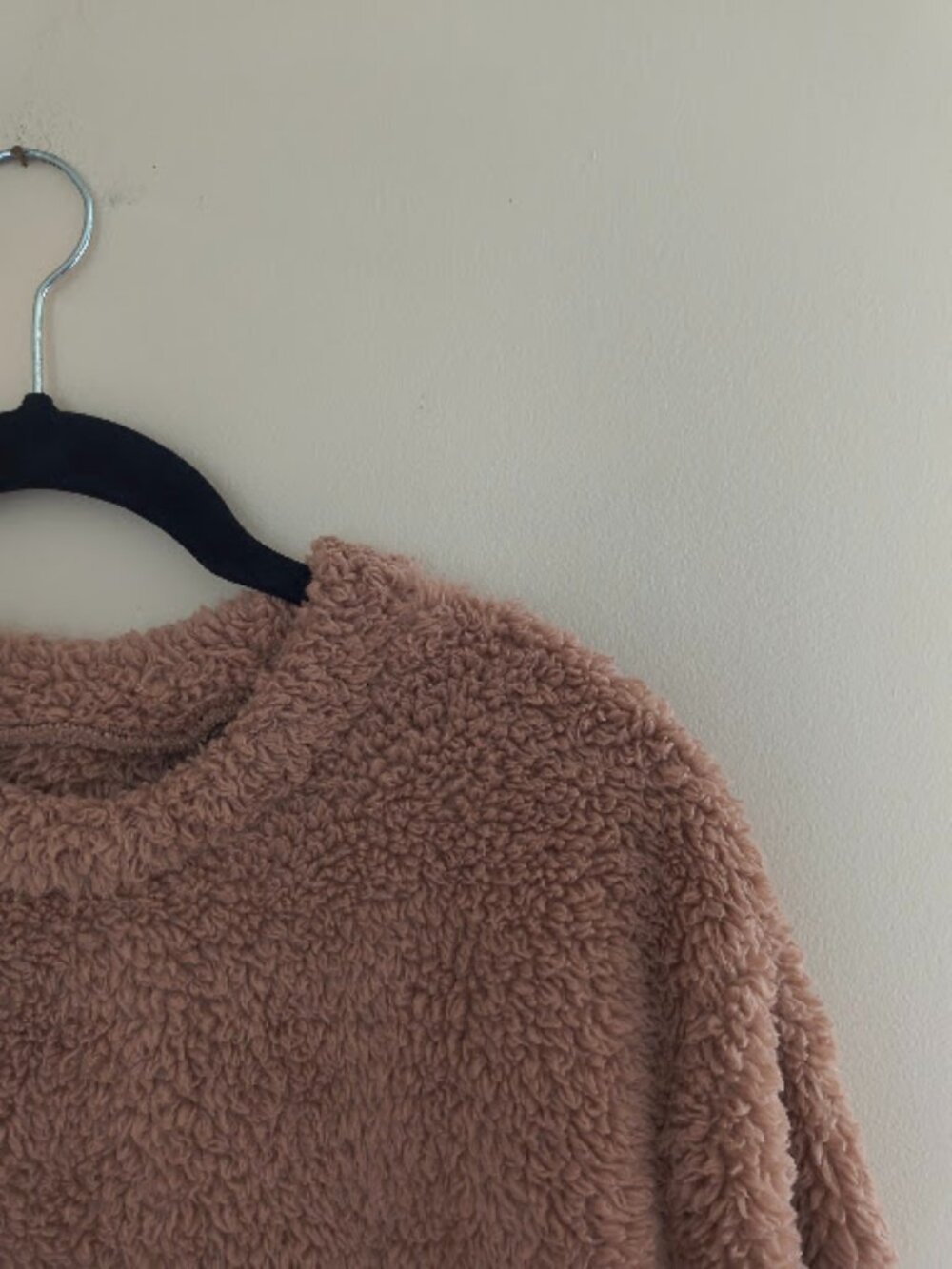Women's Fluffy Tan Teddy Sweater